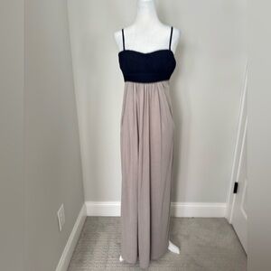 𝐌𝐌 𝑪𝒐𝒖𝒕𝒖𝒓𝒆  Navy and Gray Maxi Dress